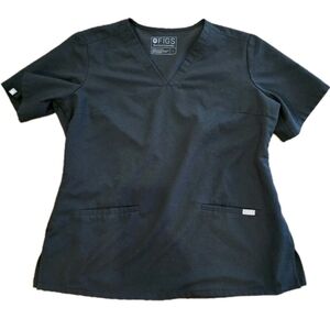 Figs Technical Collection Black Scrub Top Womens Size Large